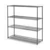 Alera Black Anthracite Plus Wire Shelving Kit, 4 Shelves, 72" x 24" x 72" ALESW207224BA